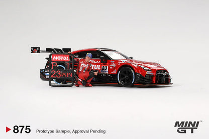 Mini GT Nissan GT-R NISMO #23 "MOTUL AUTECH GT-R 2021" SUPER GT SERIES Suzuka winner W/ Matsuda Figure Tsugio Matsuda Collection No.2 MGT00875