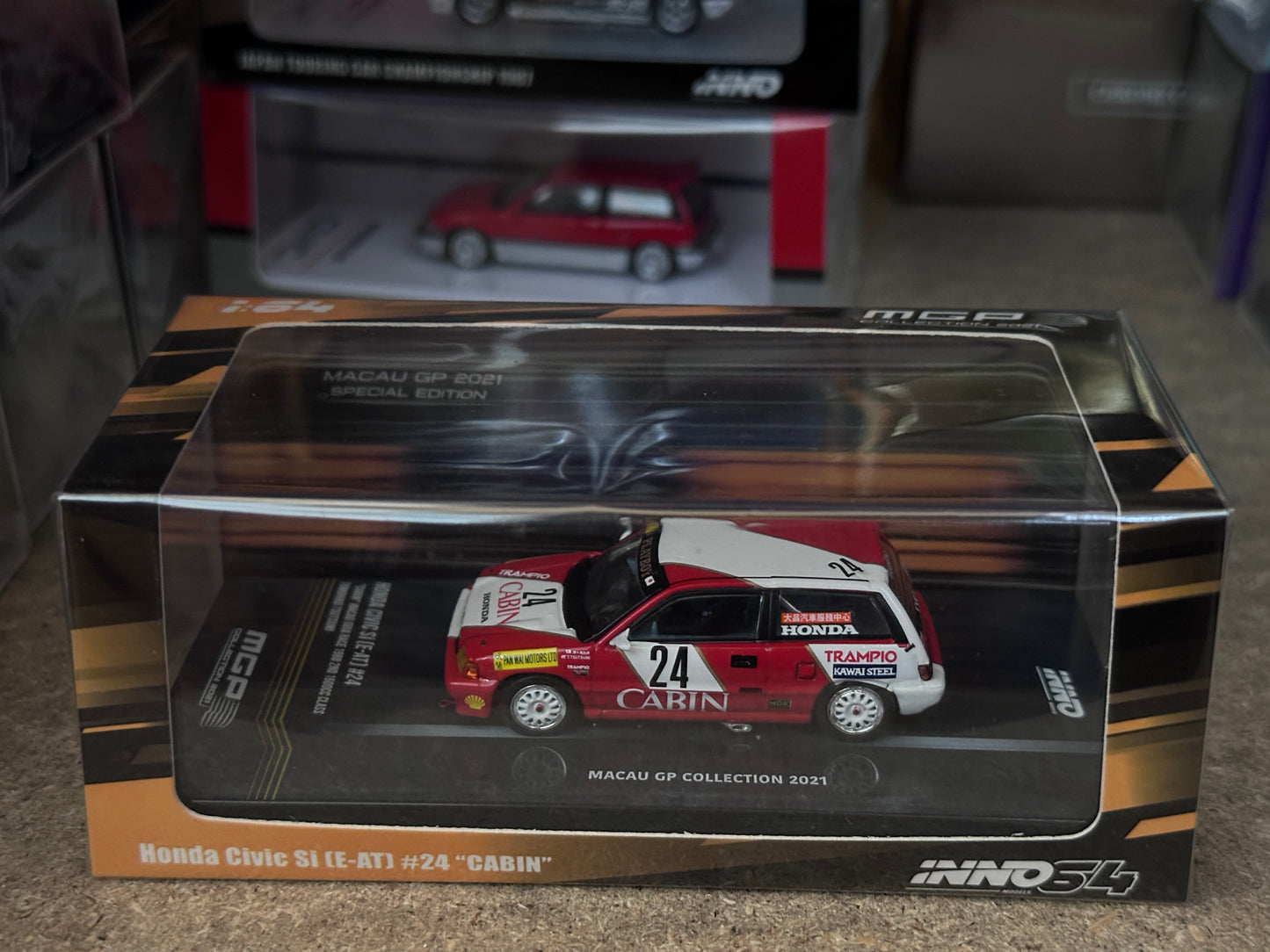 Inno64 Honda Civic Si E-AT #24 "Cabin" Macau Guia Race 1988 2nd 1600cc Class - Tomohiko Tsutsumi