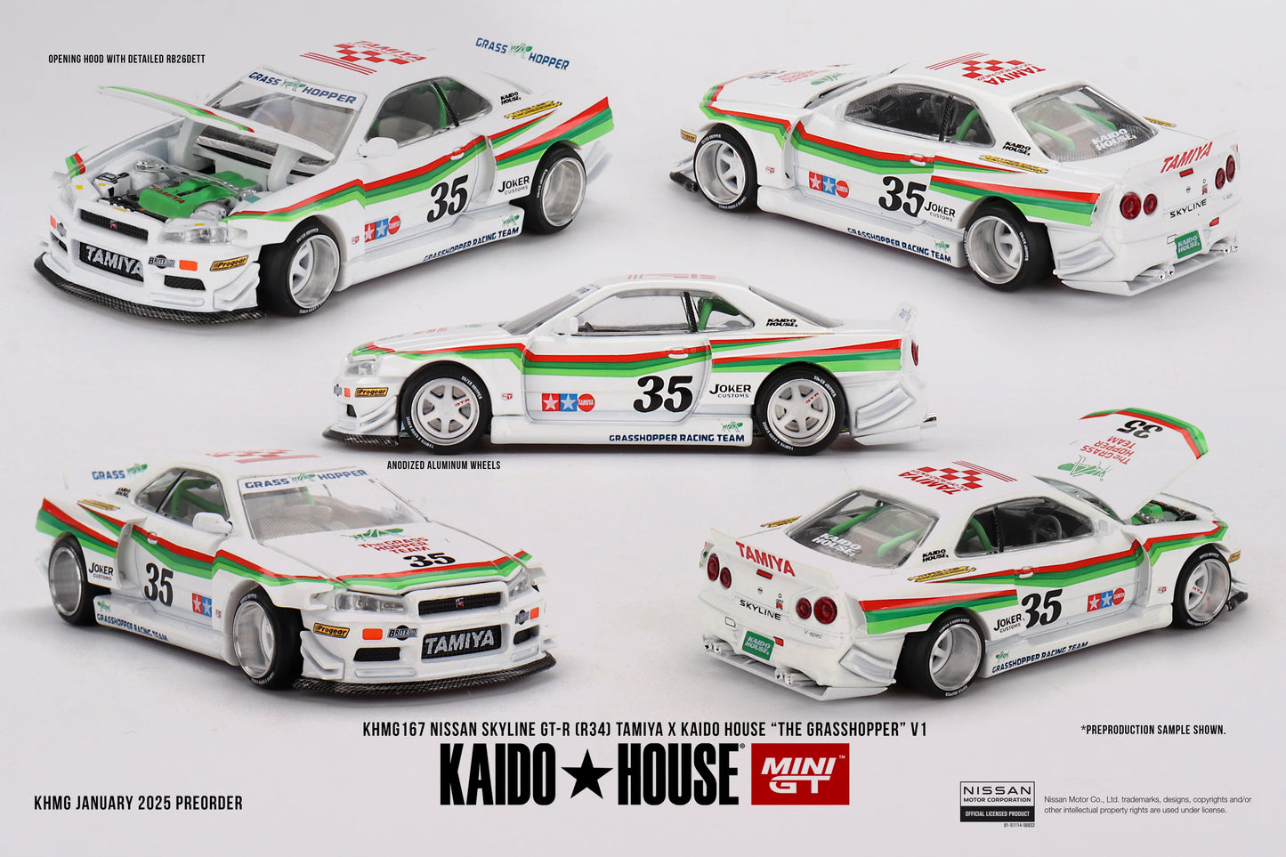 Kaido House Nissan Skyline GT-R (R34) TAMIYA x KAIDO HOUSE "The GRASSHOPPER" V1 KHMG167