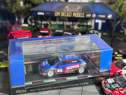 Tarmac Works 64 Honda Civic Type R FD2 Honda Exciting Cup One Make Race 2008 Malaysia Exclusive T64-018-08HEC01