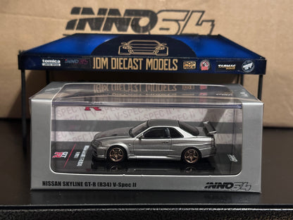 Inno64 Nissan Skyline GT-R (R34) V-Spec II Silver IN64-R32VS-SIL