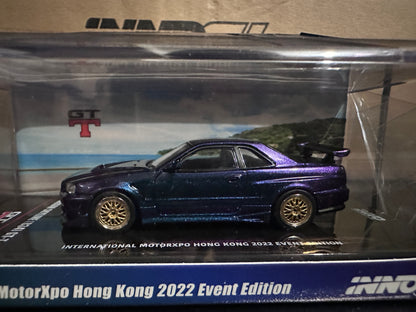 Inno64 Nissan Skyline R34 GT-T Magic Purple HKIMX22 Hong Kong Event Edition IN64-R34GTT-HKIMX22