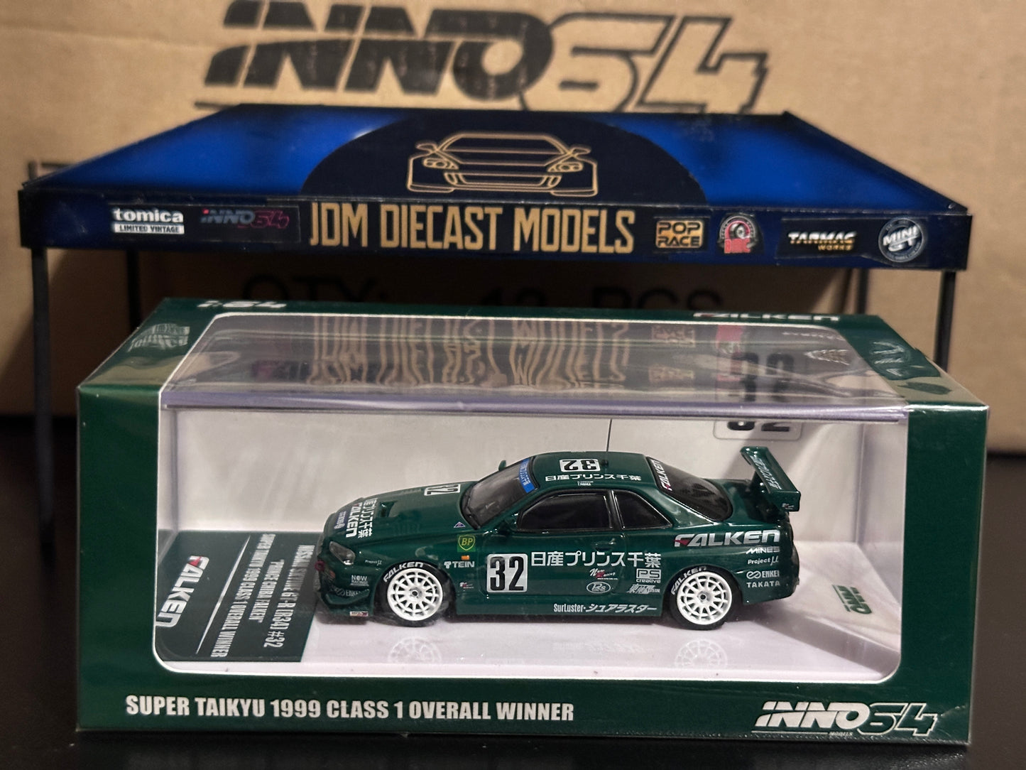 Inno64 Nissan Skyline GT-R (R34) - #32 "Prince Chiba Falken" Super Taikyu 1999 Class 1 Overall Winner IN64-R34-PCFAL