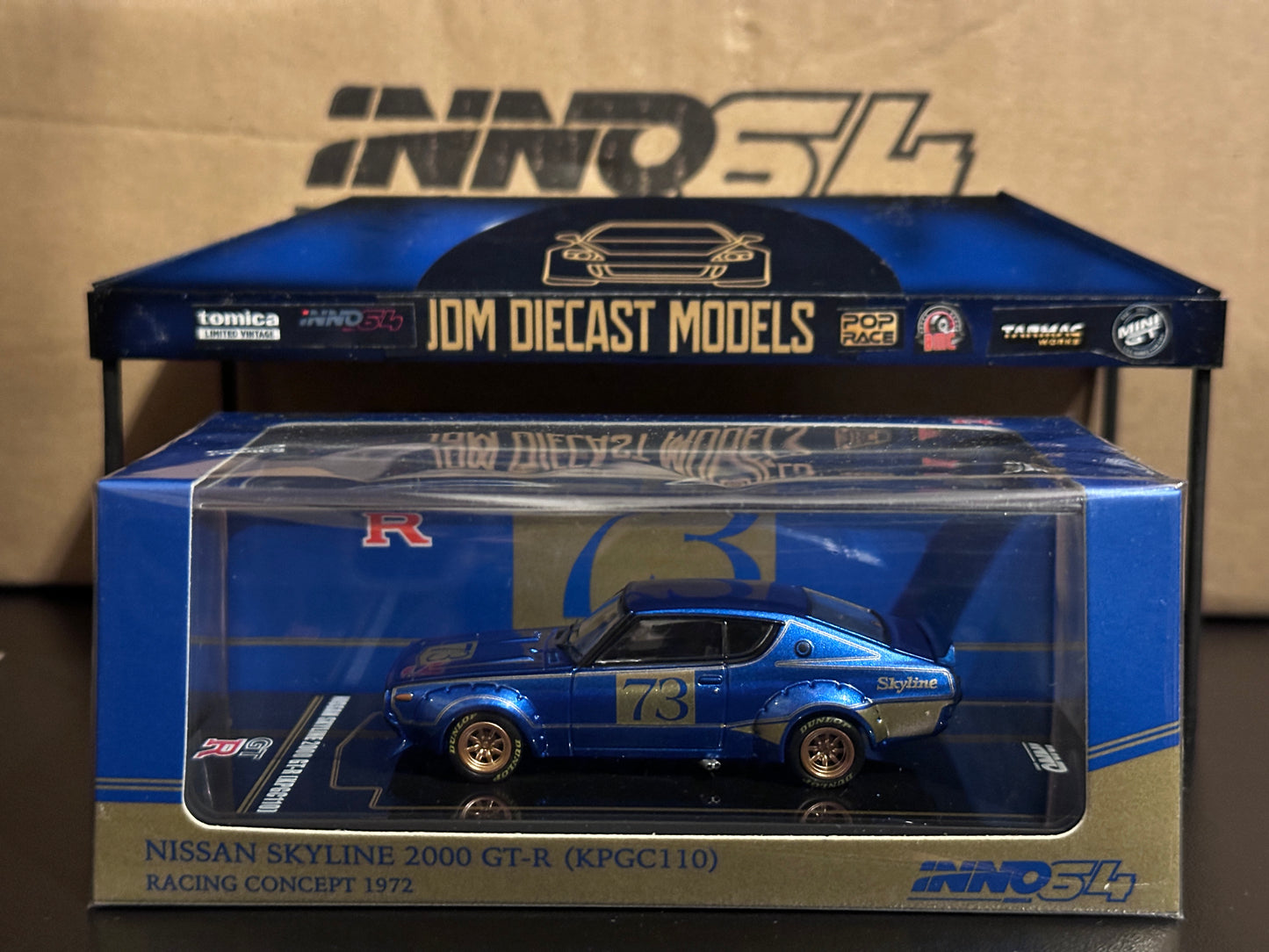 INNO 1/64 Die-cast NISSAN SKYLINE 2000 GT-R (KPGC110) Racing Concept Blue IN64-KPGC110RC-BLU
