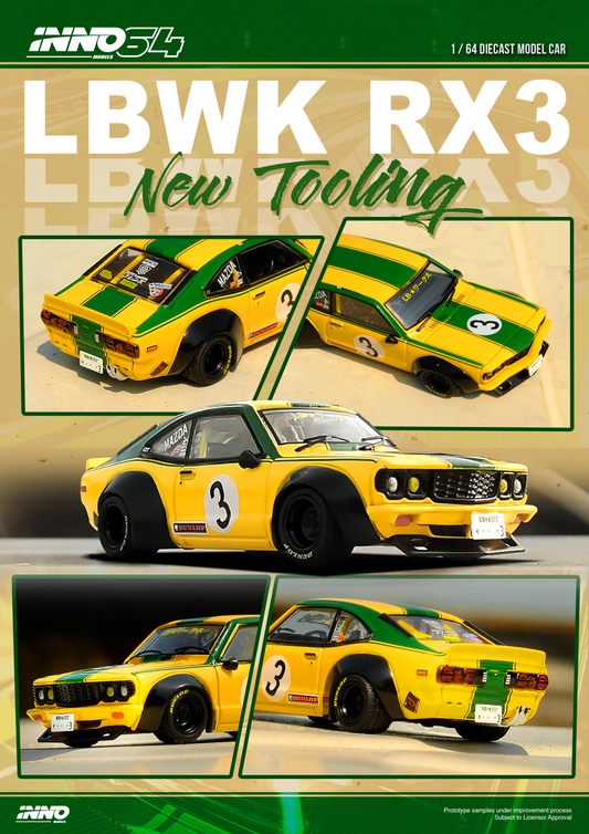 Inno64 1/64 LBWK Mazda RX3 Savanna #3 IN64-LBWKRX3-01