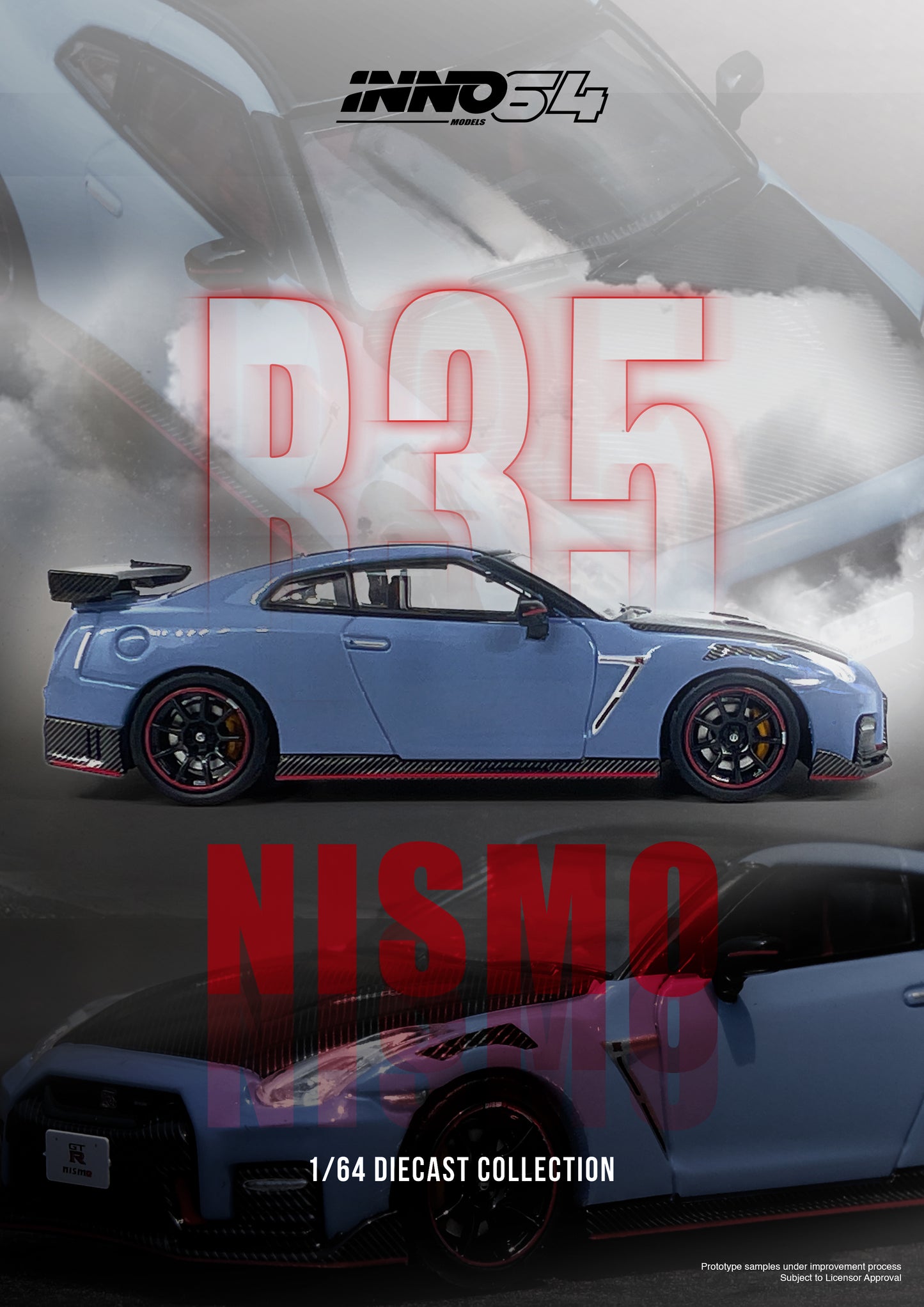 INNO 1/64 Die-cast NISSAN GT-R (R35) NISMO SPECIAL EDITION 2022 Stealth Gray