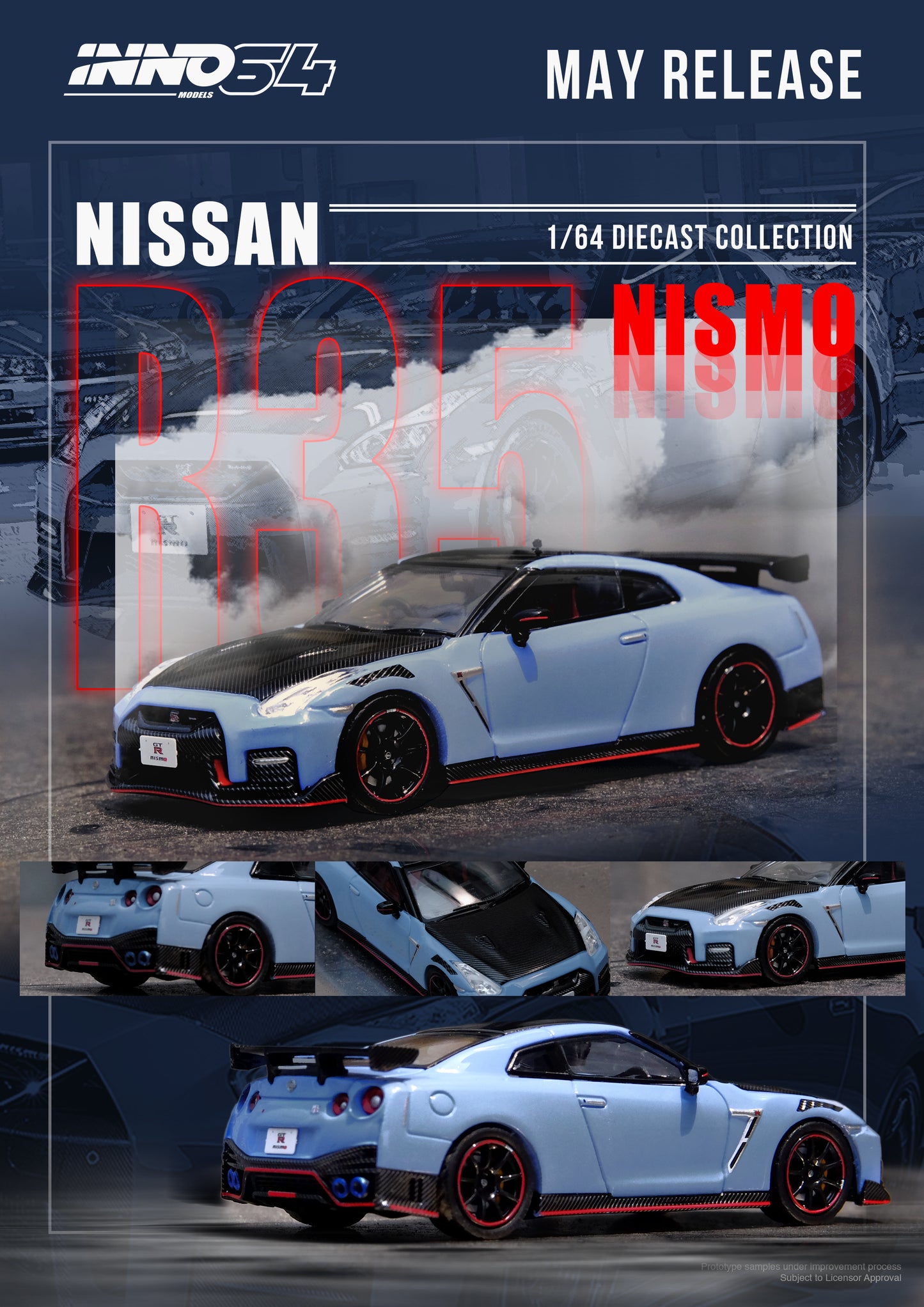 INNO 1/64 Die-cast NISSAN GT-R (R35) NISMO SPECIAL EDITION 2022 Stealth Gray