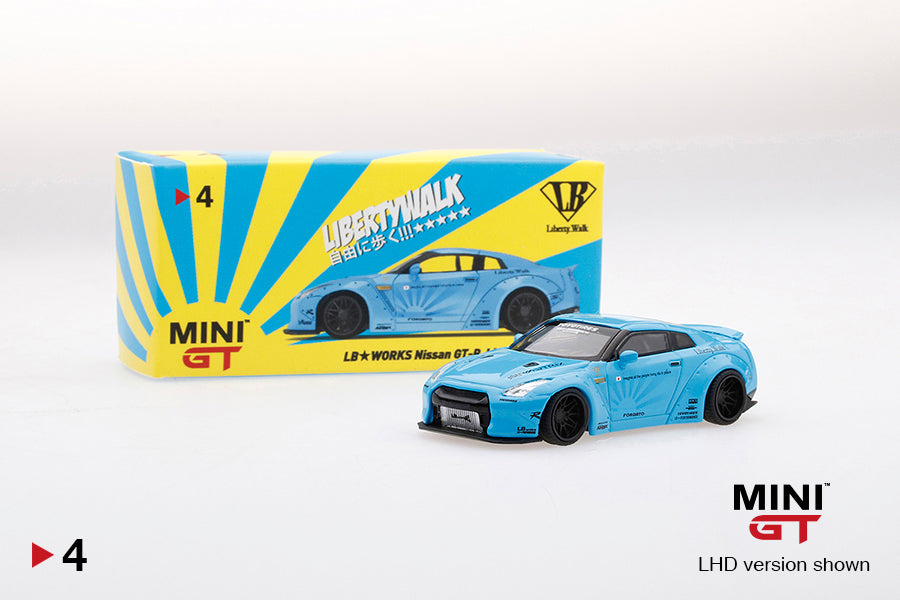 Mini GT LB★WORKS Nissan GT-R (R35) Light Blue Type 1, Rear Wing Ver 2 ...