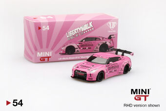 Mini GT LB★WORKS Nissan GT-R (R35) "WearItPink" Breast Cancer Awareness Type 1, Rear Wing ver 1