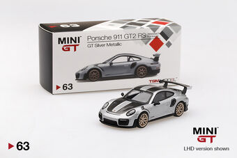 Mini GT Porsche 991 Turbo GT2RS Weissach Package GT Silver Metallic