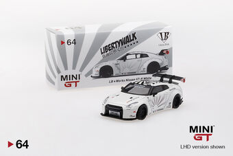 Mini GT LB★WORKS Nissan GT-R (R35) White Type 1 , Rear Wing ver 1+2