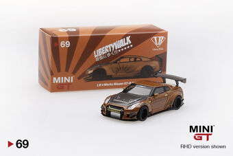 Mini GT LB★WORKS Nissan GT-R R35 Metallic Brown Type 2, Rear Wing Ver ...