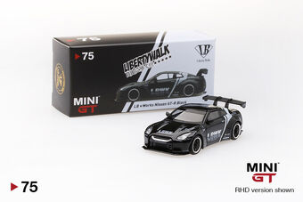 Mini GT LB★WORKS Nissan GT-R (R35) Black / LB Work Livery 2.0 Type 1, Rear Wing Ver 1 LBWK Opening Edition Nagoya Japan