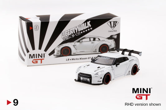 Mini GT LB★WORKS Nissan GT-R (R35) Matte White Type 1, Rear Wing Ver 1
