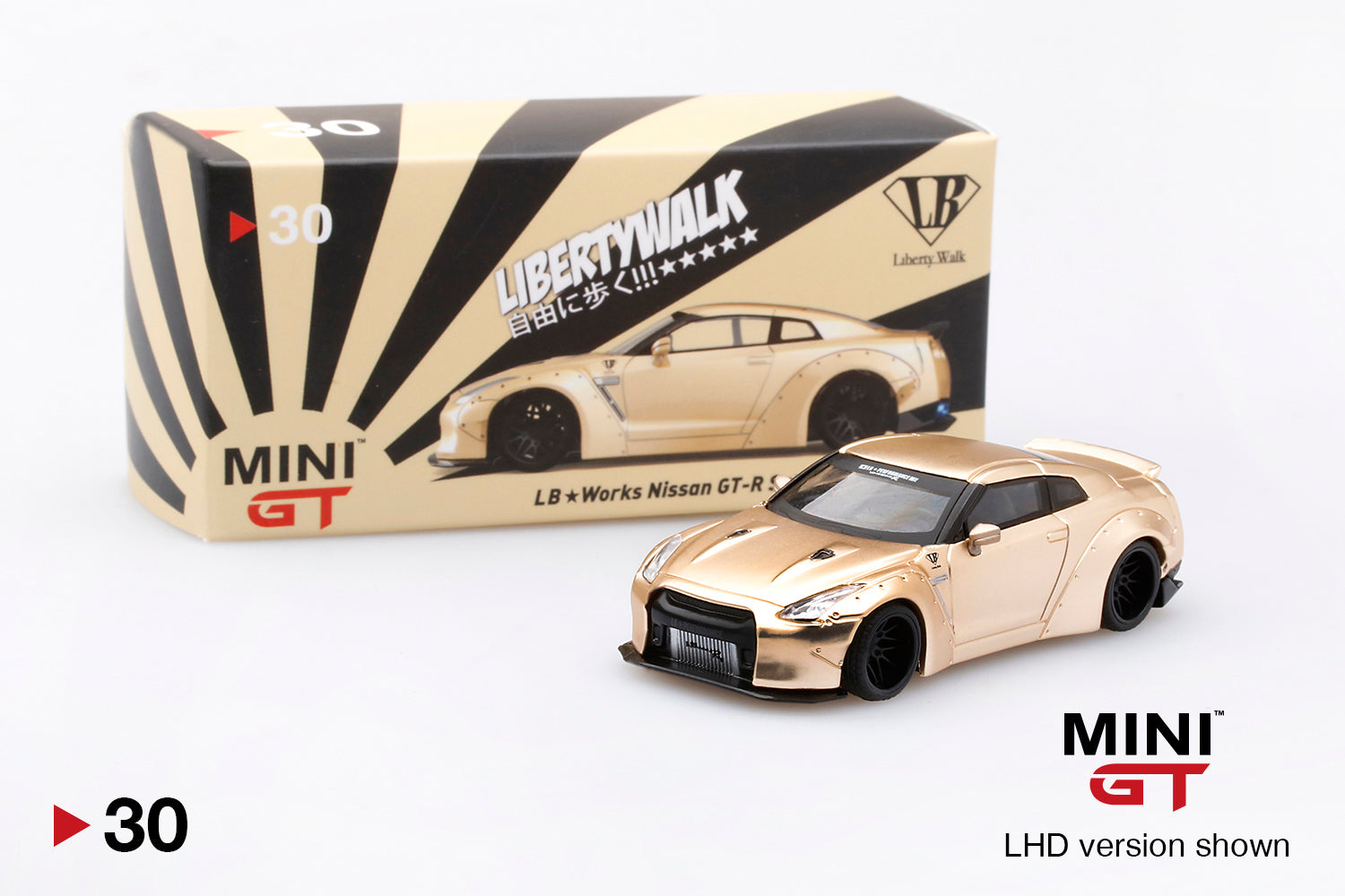 Mini GT LB★WORKS Nissan GT-R (R35) Satin Gold Type 1, Rear Wing Ver 2 ...