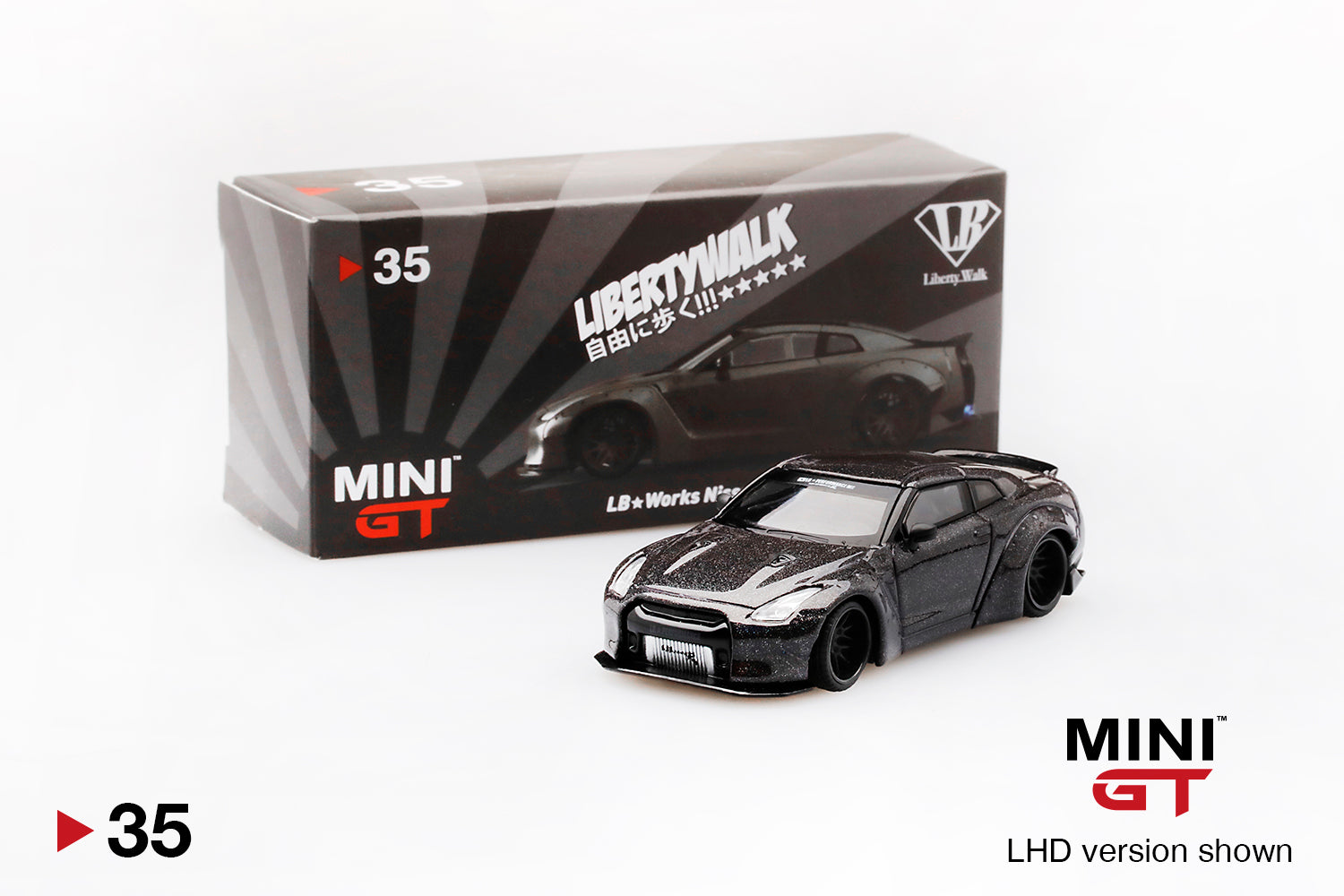 Mini GT LB★WORKS Nissan GT-R (R35) Magic Grey Type 1, Rear Wing Ver 2 ...