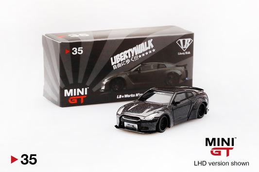Mini GT LB★WORKS Nissan GT-R (R35) Magic Grey Type 1, Rear Wing Ver 2 China Exclusive