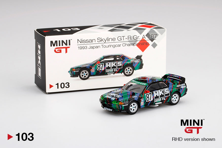 Mini GT Nissan Skyline GT-R (R32) Gr. A 87 HKS 1993 Japan Touringcar Championship
