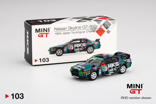 Mini GT Nissan Skyline GT-R (R32) Gr. A 87 HKS 1993 Japan Touringcar Championship