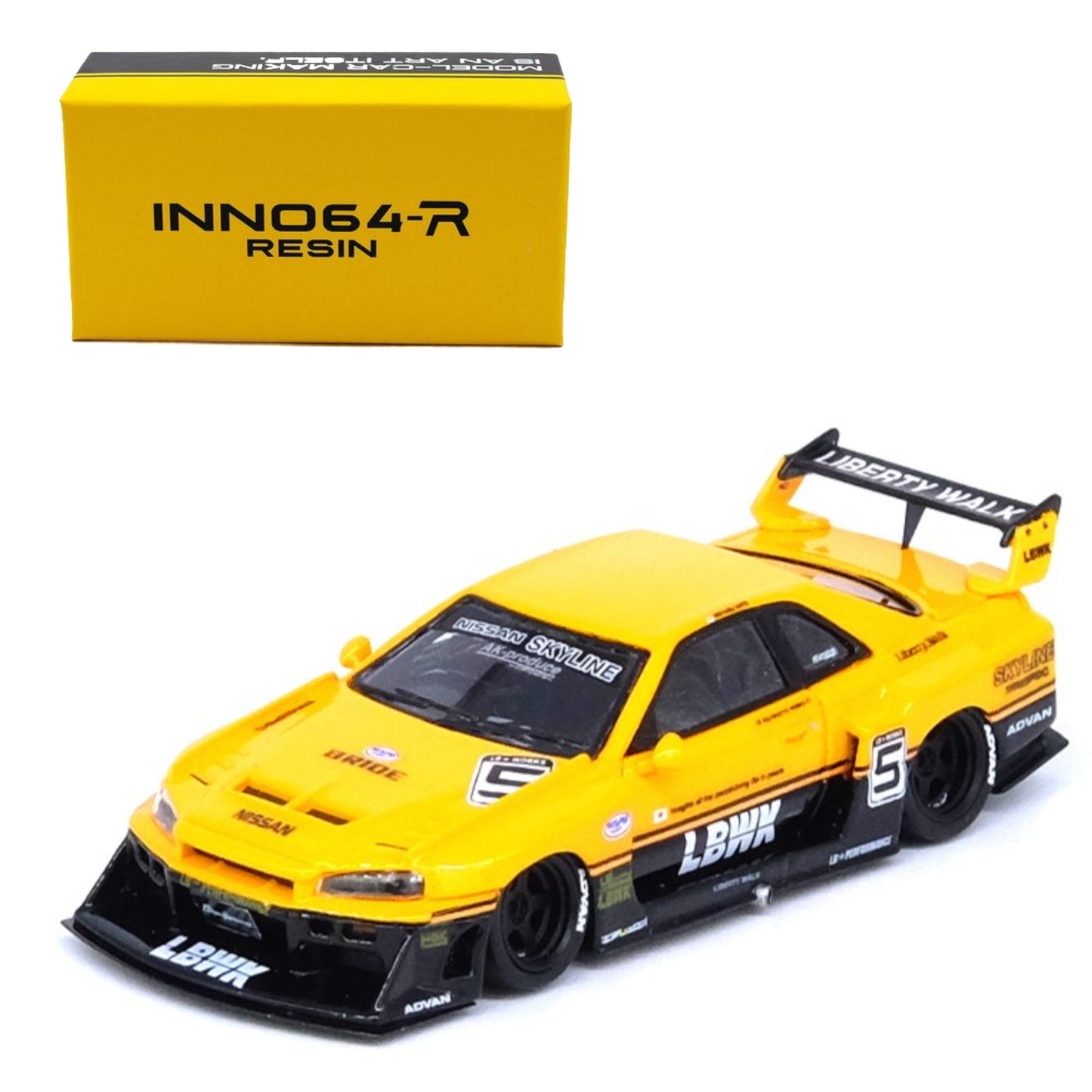 INNO64 1/64 Nissan Skyline "LBWK "(ER34) Super Silhouette Yellow
