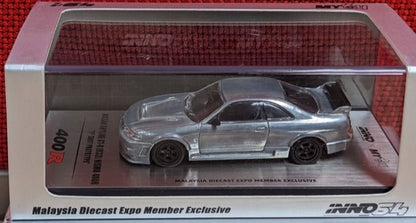 Inno64 Nissan Skyline GT-R (R33) Nismo 400R "1st Shot Prototype" Malaysia Diecast Expo 2022 Member My64 Exclusive Raw Chrome