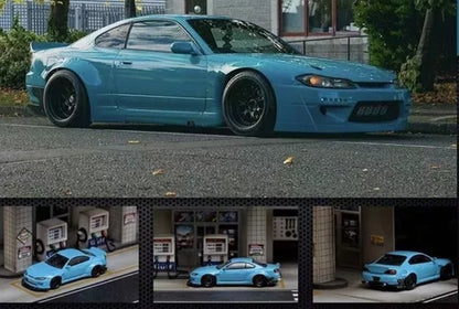 STREET WEAPON PANDEM ROCKET BUNNY NISSAN SILVIA S15 BLUE LIMITED 055/299pcs