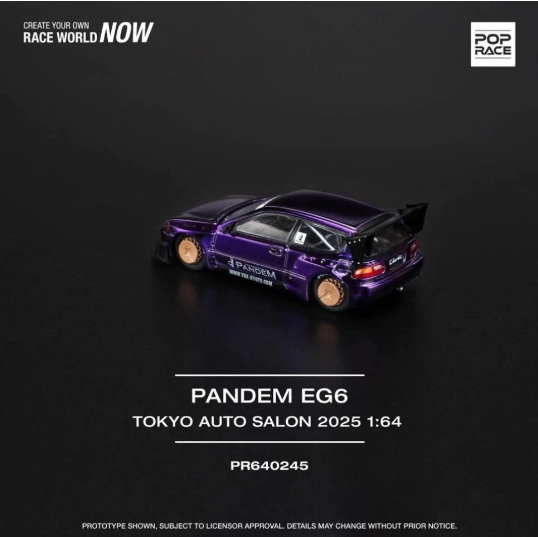 Poprace Honda Civic EG6 Pandem Purple Chrome Tokyo Auto Salon 2025 PR64-0245 Limited