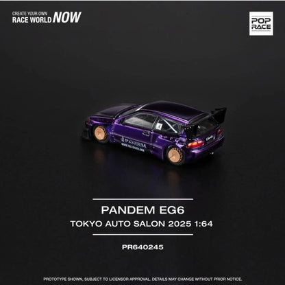 Poprace Honda Civic EG6 Pandem Purple Chrome Tokyo Auto Salon 2025 PR64-0245 Limited