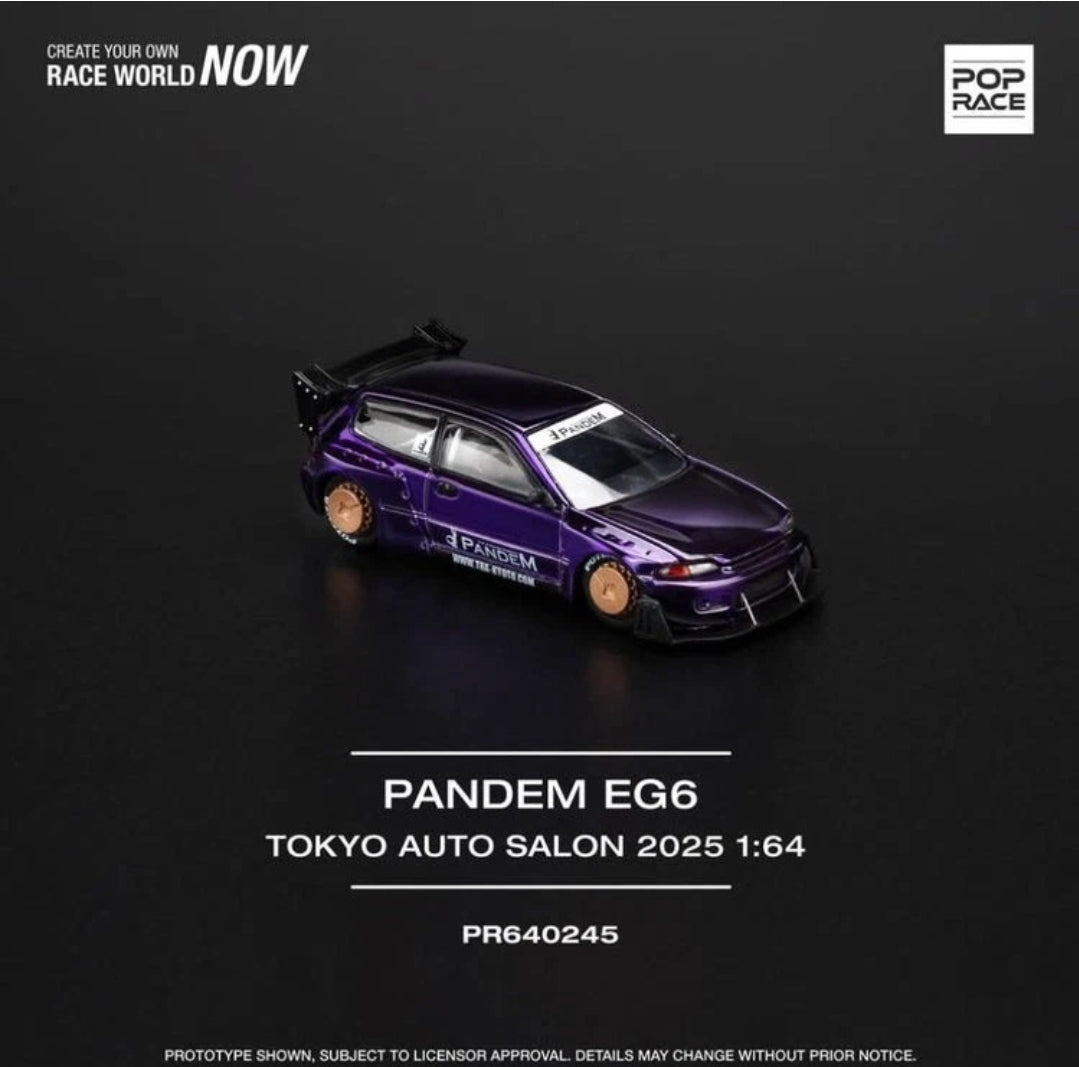 Poprace Honda Civic EG6 Pandem Purple Chrome Tokyo Auto Salon 2025 PR64-0245 Limited