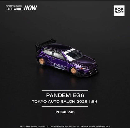 Poprace Honda Civic EG6 Pandem Purple Chrome Tokyo Auto Salon 2025 PR64-0245 Limited