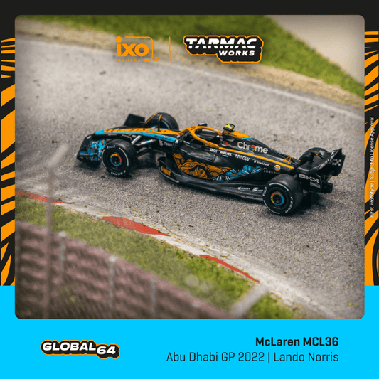 Preorder Tarmac Works July 2024 McLaren MCL36 Abu Dhabi Grand Prix 2022 Lando Norris T64G-F041-LN3