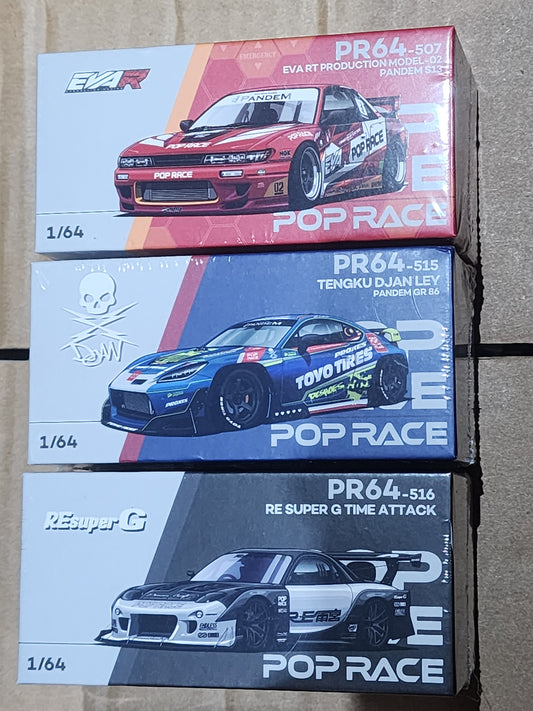 PopRace TMCS set of 3 Event Models EVA S13 Pandem GR86 RE Amemiya Super G