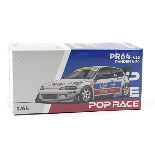 PopRace 1/64 Pandem EG6 White LA Exclusive Liqui Moly PR640415