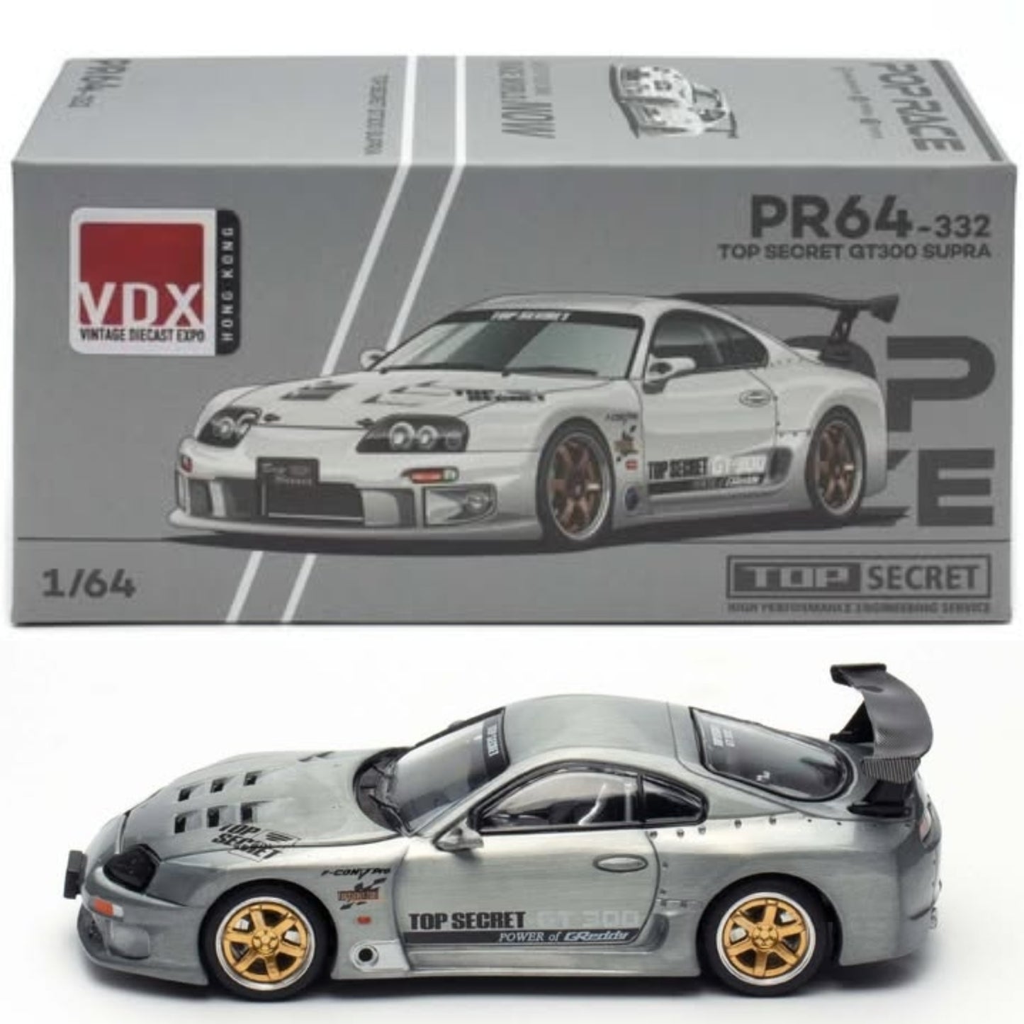 PopRace Toyota Top Secret GT300 Supra Raw Metal PR640332 Hong Kong ToyCar Salon 2025