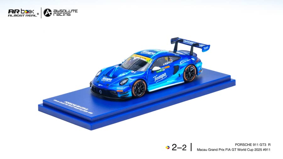 AR Box Porsche 911 GT3 R Macau GP FIA GT World Cup 2025 Absolute Racing Tempo #911 Alessio Picariello