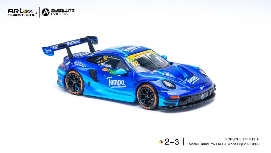 AR Box Porsche 911 GT3 R Macau GP FIA GT World Cup 2025 Absolute Racing Tempo L. Vanthoor #992