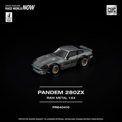 Preorder PopRace 1/64 PANDEM 280ZX Raw Metal PR640410