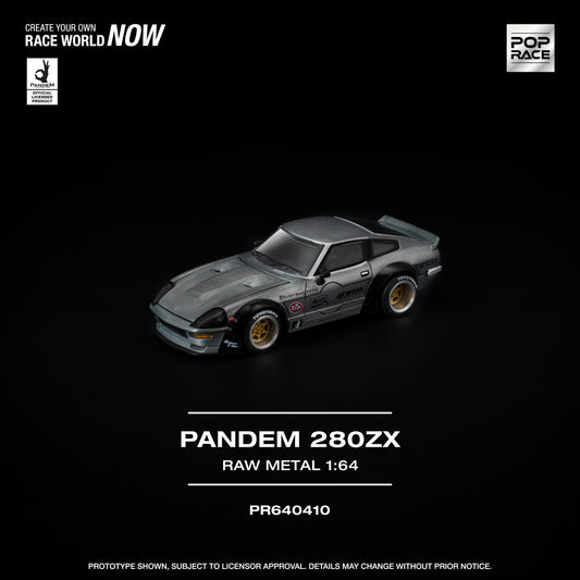 Preorder PopRace 1/64 PANDEM 280ZX Raw Metal PR640410