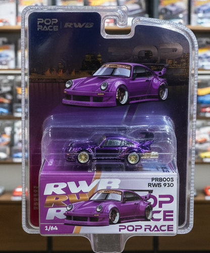 PopRace RWB 930 Vancouver Purple + Silver Chrome Exclusive PRB003 & PRB001 Blister SET