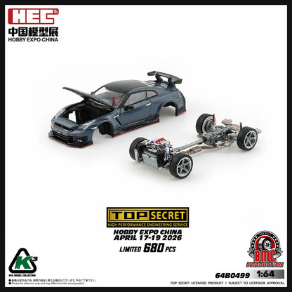 KKK Model Top Secret Nissan Skyline R34 Gold & R35 Grey Set HEC China Exclusive 64B0499 64B0500