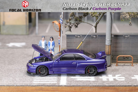 Preorder June 2024 Focal Horizon Nissan Skyline BCNR33 Carbon Black and Purple