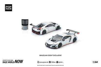 Pop Race Honda NSX GT3 EVO22 Silver 2025 Brazilian Event Exclusive PR640445