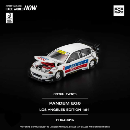 PopRace 1/64 Pandem EG6 White LA Exclusive Liqui Moly PR640415