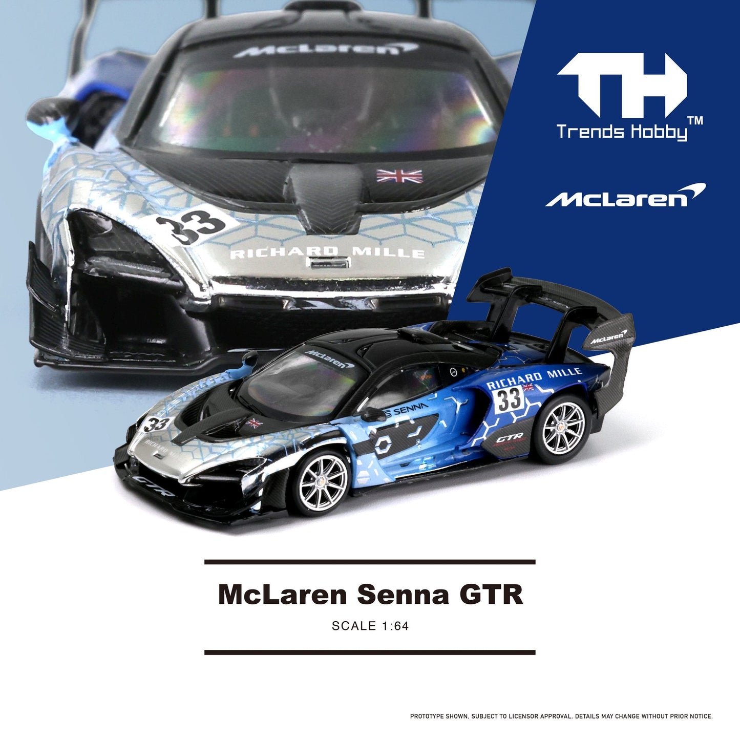 Trends Hobby McLaren Senna GTR Blue Chrome HCFC 2025 Event Limited Edition 1888pcs