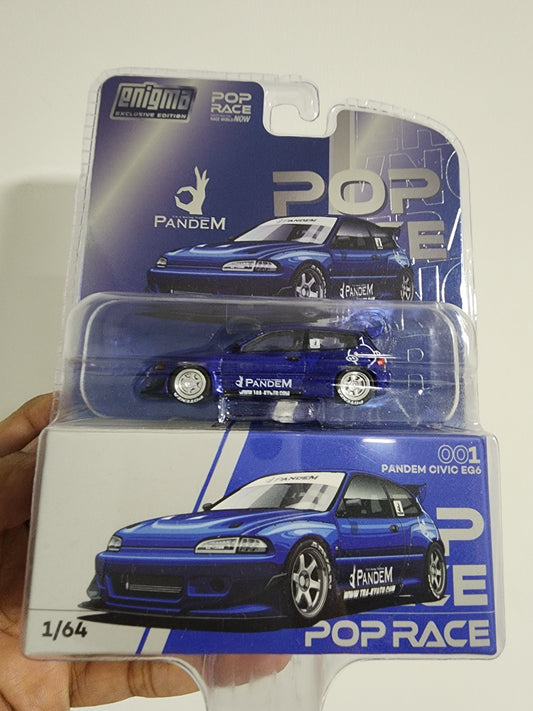 PopRace * Enigma Honda Civic Pandem EG6 Blue PRE001