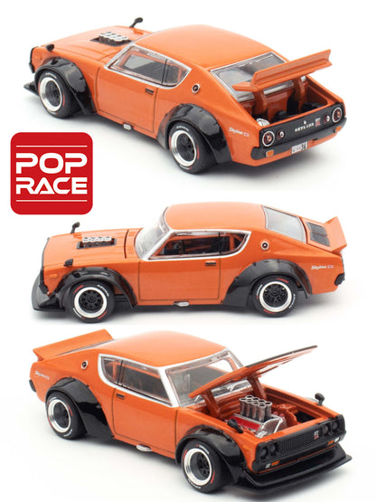 Poprace 1/64 Nissan Skyline KPGC110 Kenmari Orange PR64-173