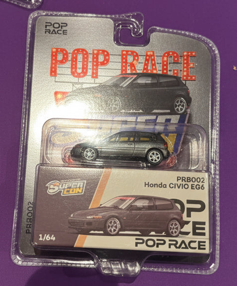 PopRace Honda EG6 Las Vegas Super Con Grey Exclusive PRB002 Blister