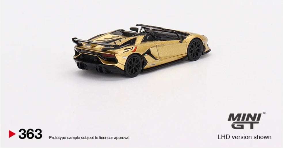 MiniGT Lamborghini Aventador SVJ Roadster Oro Elios RHD brand new sealed