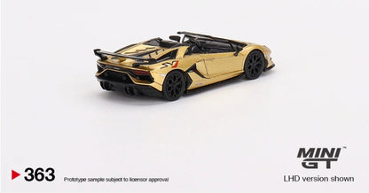 MiniGT Lamborghini Aventador SVJ Roadster Oro Elios RHD brand new sealed