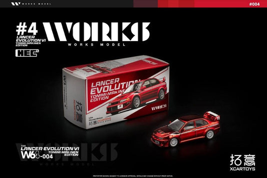 Xcartoys Lancer Evolution VI Tommi Makinen Edition Works Model 1/64 Red Chrome W64-004 HEC Event Special